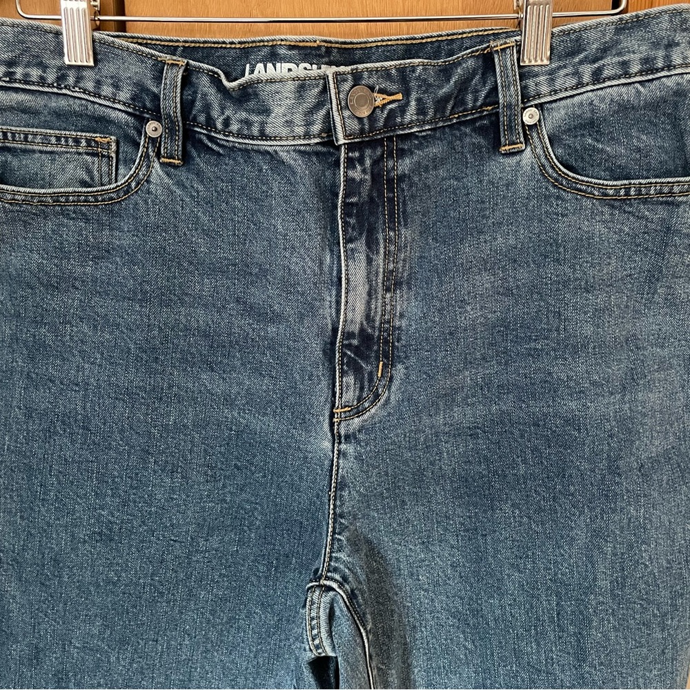 Lands' End Straight Leg Jeans in Medium Blue Denim